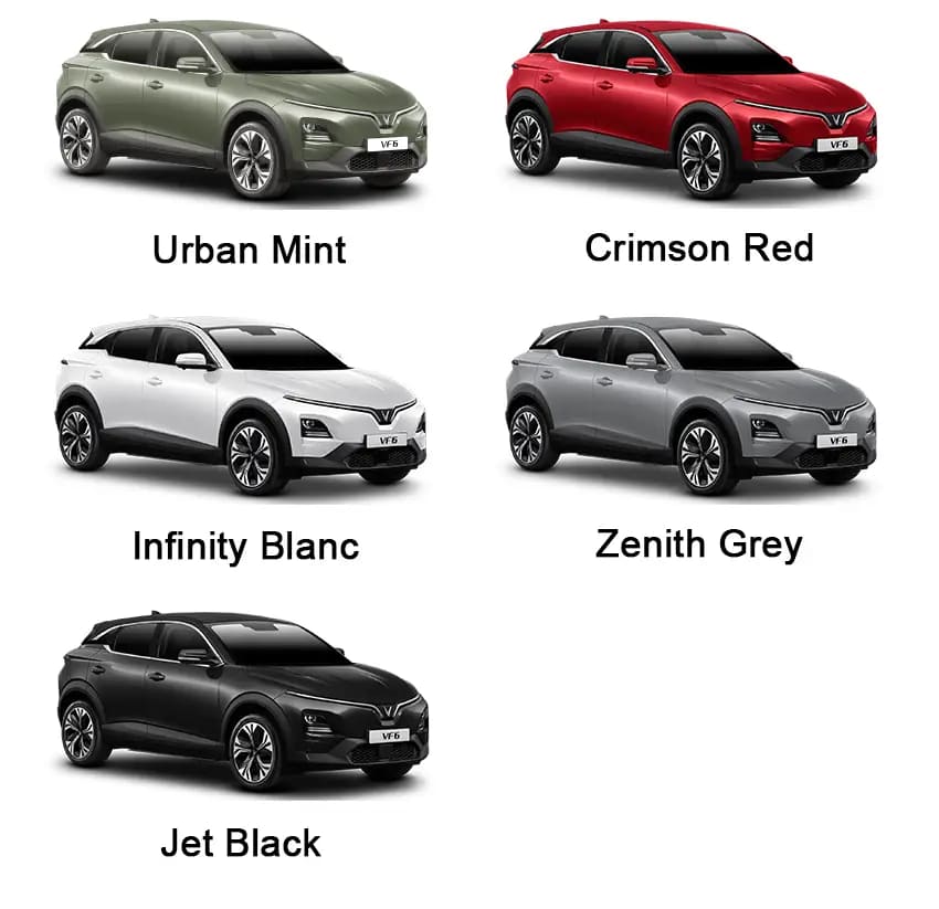 Pilihan Warna Exterior VinFast VF6